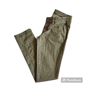 Prana Cargo Green Kara Jeans Pants Straight Leg Low Rise Organic Cotton Size 2